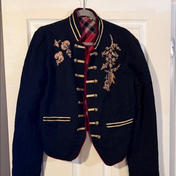 Free People Red and Black Plaid Jacket - Picture 1 of 6